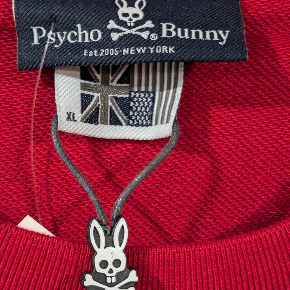Psycho Bunny Dixon Red Men's Crew Neck Sweatshirt B6S154R1FT-MULW Size XL - Picture 2 of 6